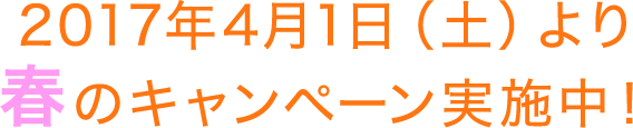 2017年4月1日（土）より春のキャンペーン実施中